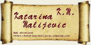 Katarina Malijević vizit kartica